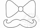 Bow Tie Mustache sketch template