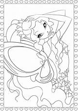 Winx Coloring Pages Tynix Club Mermaid Butterflix sketch template