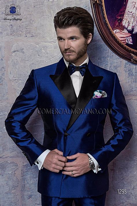latest coat pant designs italian royal blue satin men suit terno slim fit  piece groom