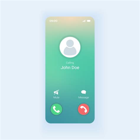 receiving phone call smartphone interface vector template mobile app