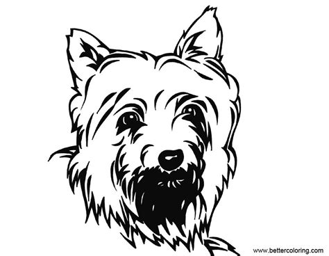 yorkie coloring pages inks drawing  printable coloring pages