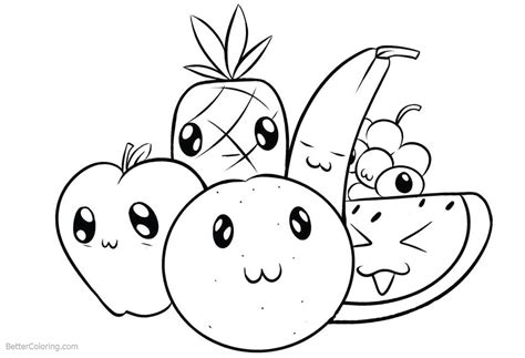 fruit coloring pages  girls images color pages collection