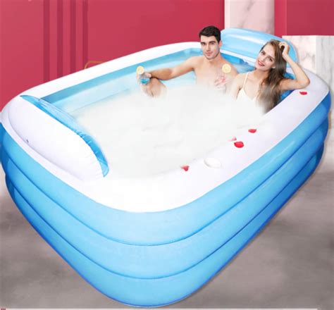 large inflatable 2 person bathtub adult outdoor indoor hot tub big