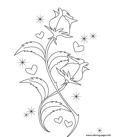 cute roses valentines se coloring page printable