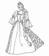 Coloring Barbie Princess Pages Popular sketch template