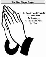 Prayer Finger Five Kids Hand Catholic Pray Children Teaching Coloring Pope Religion Francis Method Prayers Teach Quotes Religious Use Education sketch template