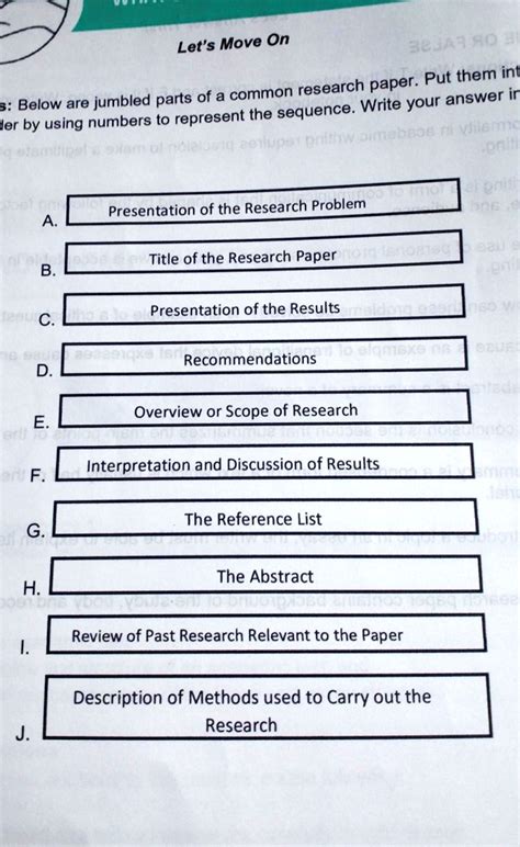 solved   jumbled parts   common research paper put