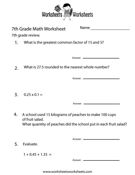 grade math review worksheet worksheets worksheets