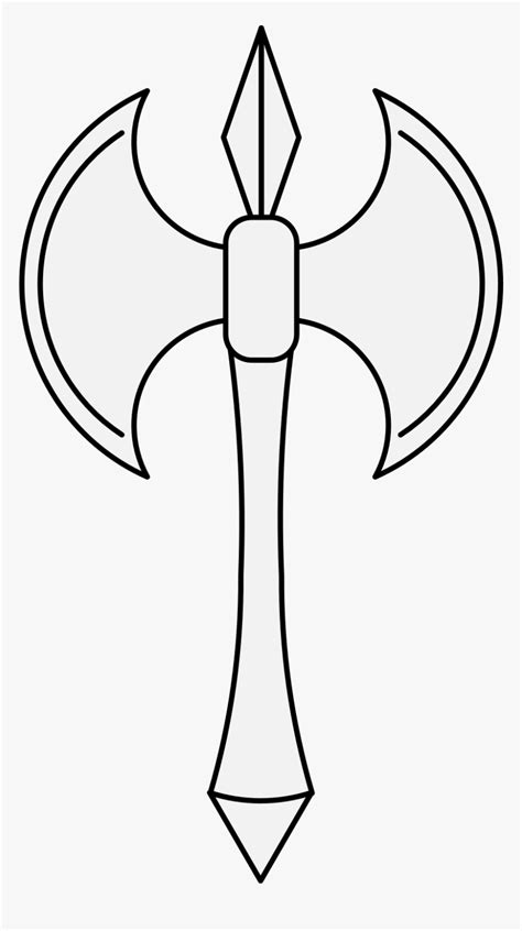 traceable heraldic art easy battle axe drawing hd png  kindpng