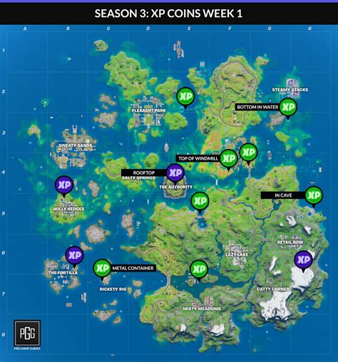 fortnite season  xp coin locations maps   weeks pro game guides