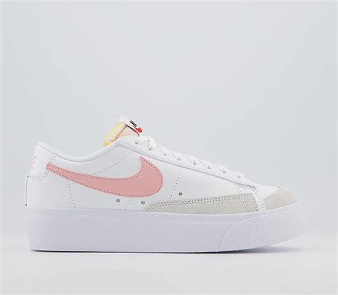 nike blazer  platform trainers white pink glaze white unisex sports