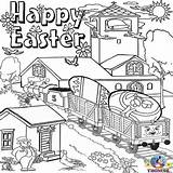 Easter Coloring Thomas Pages Train Kids Happy Printables Colouring Friends Worksheets Bunny Activities Fun Nursery Preschool Chick Tank Also Things sketch template