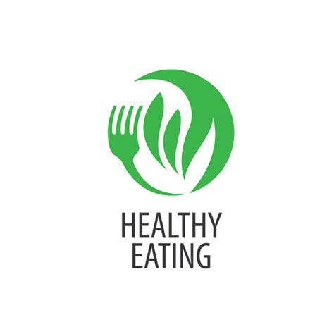 healthy eating logo design vector set