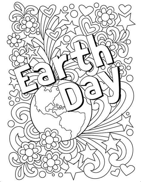 earth day coloring page art projects  kids