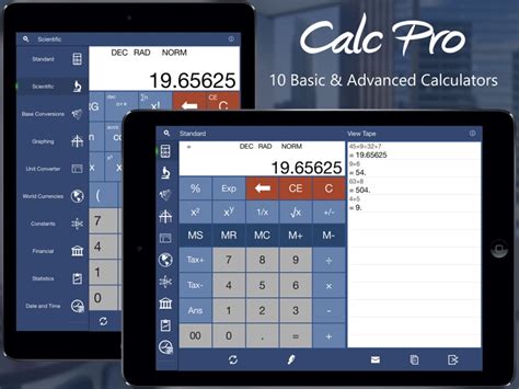 calc pro hd ipad calculator  panoramic software