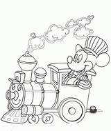 Mickey Coloring Mouse Train Disney Disneyland Walt Popular Gif sketch template