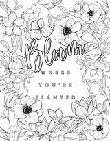 Bloom Where Planted Coloring Re Creative Cancer sketch template