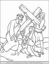 Stations Veronica Coloring Cross Pages Color Catholic Christian Family Big Kid Th sketch template