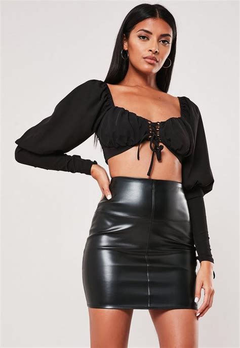 faux leather mini skirt black missguided australia