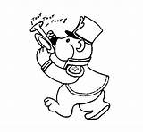 Bear Trumpet Player Coloring Edgar Colored Coloringcrew sketch template