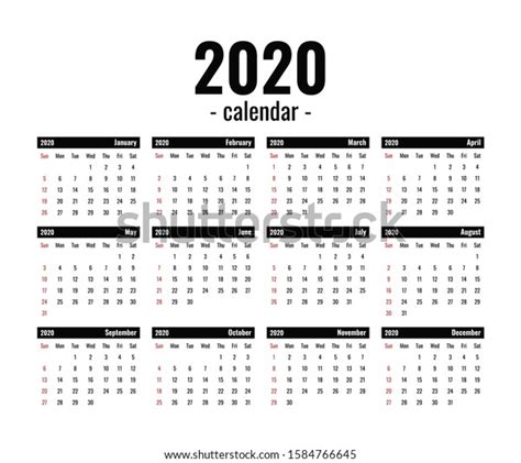 leap year calendar template  image vectorielle de stock libre