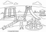 Playing Playground Park Drawing Coloring Children Clipart Kids Swing Outline Pages Slide Drawings Kid Worksheets English Clip Printable Getdrawings Color sketch template