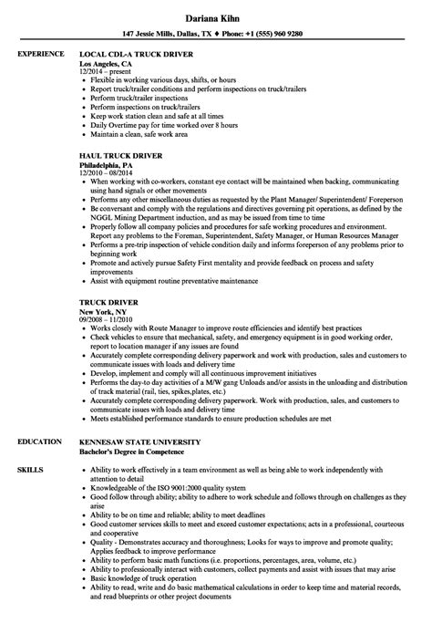 truck driver resume samples velvet jobs