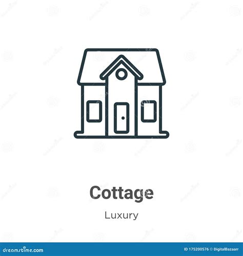 cottage outline vector icon thin  black cottage icon flat vector