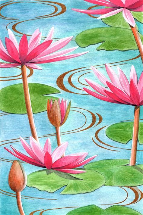 Lotus Flower Painting By Jenny Barnard Fine Art America