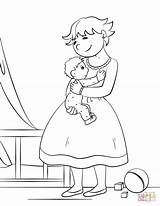 Coloring Hugging Child Pages Mother Her sketch template