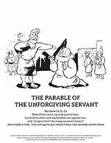 Servant Unforgiving Coloring Parable Unmerciful Parables sketch template