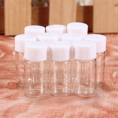 mini small vials glass  pcs ml cute bottles clear containers  screw cap ebay