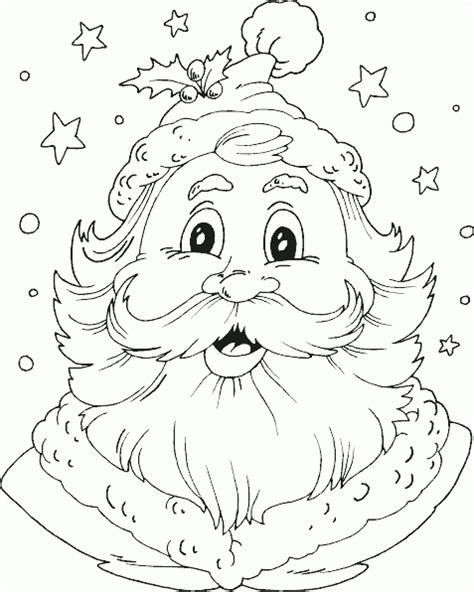 santa head coloring page coloringcom christmas coloring books