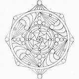 Celestial Lunar Mandala sketch template