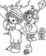 Raggedy Ann Coloring Andy Kite Pages Playing Book Netart Color Antique Colouring Adult Para Kids Template sketch template