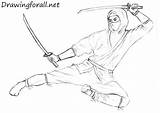 Ninja Draw Drawing Step Drawings Ninjas Sketch Pencil Turtle Realistic рисунки ниндзя для sketch template