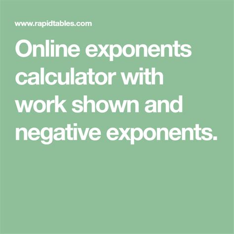 exponents calculator  work shown  negative exponents exponents negative