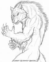 Werewolf Goldenwolf Werewolves Mythical sketch template
