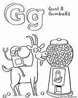 Coloring Goat Alphabet Pages Gumballs Printable Comments sketch template