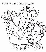 Tattoo Rosary Drawing Rose Cross Beads Designs Stencil Tattoos Stencils Flower Bead Rosa Rosaries Parks Bus Clipart Printable Getdrawings Roseary sketch template