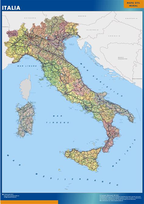 Mapa De Italia Político Para Ver En Postales Códigos