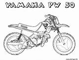 Motocross Pw50 Coloriages Motorbike Imprimé Yescoloring sketch template