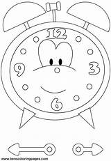 Clock Time Coloring Kids sketch template