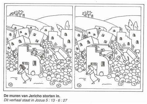 walls  jericho coloring page en  ecole du dimanche ancien