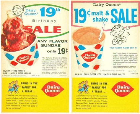 pin  channel charms  retro ads retro pubs  dairy queen vintage ads dairy packaging