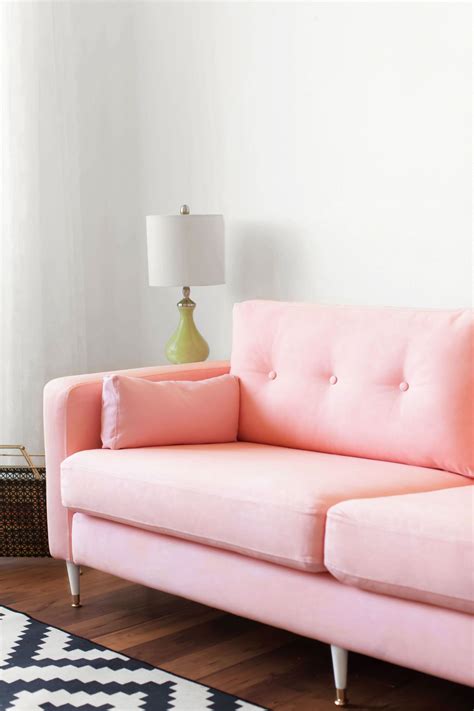 karlstad sofa ikea hack mid century inspired pink sofa mid century inspired sofa mid century