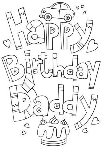 printable coloring pages happy birthday dad coloring pages