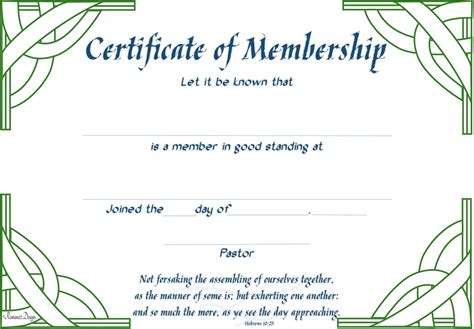 church membership certificate  printable etsy