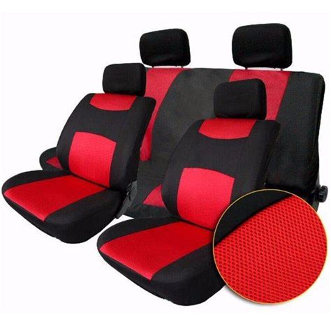 tirol breathable universal car seat cushion covers gray red for suv