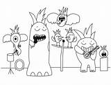 Coloring Monster Pages Rock sketch template